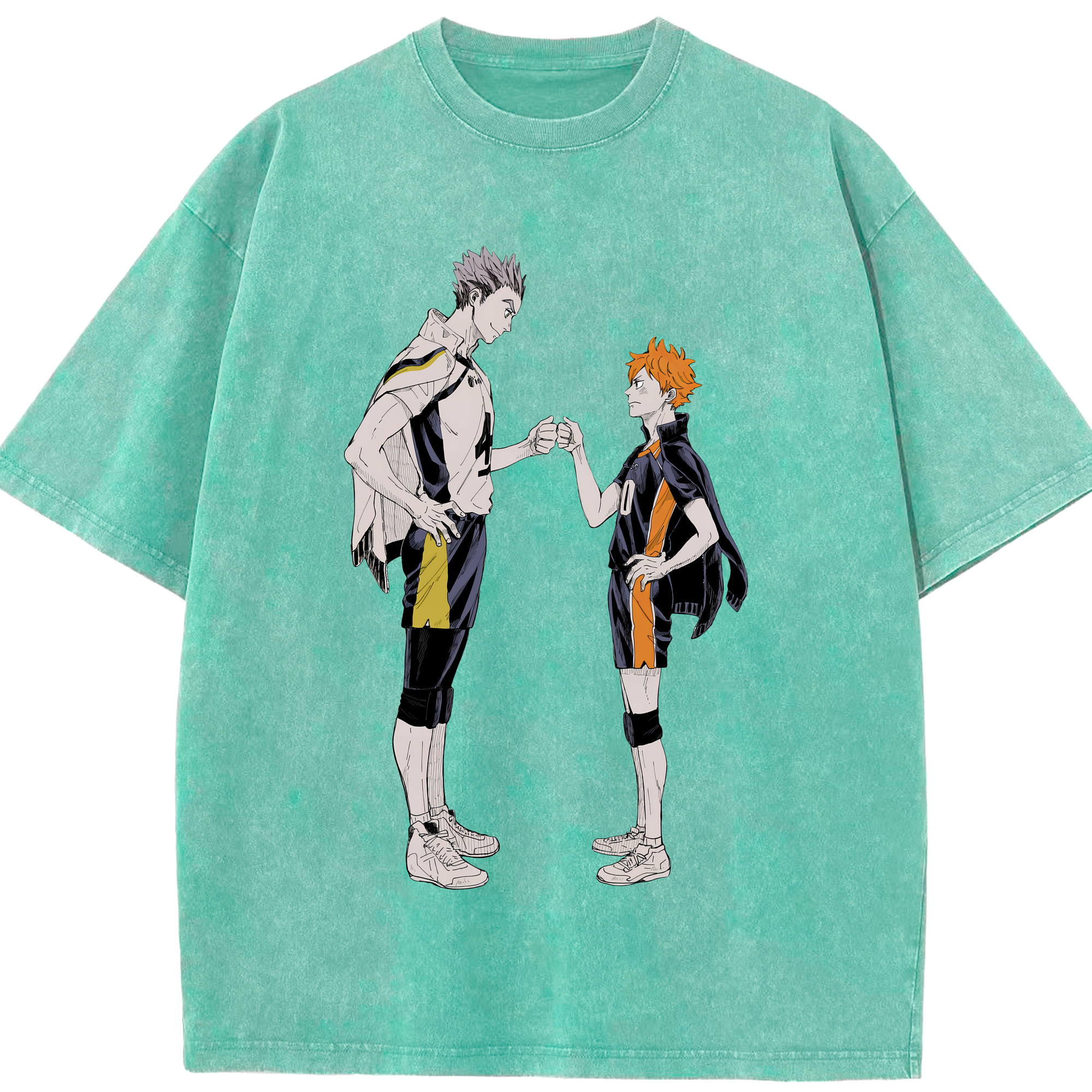 （画像用） ハイキュー!! Haikyu!! 綿100% ヴィンテージ風 半袖Tシャツ（フロントプリント）